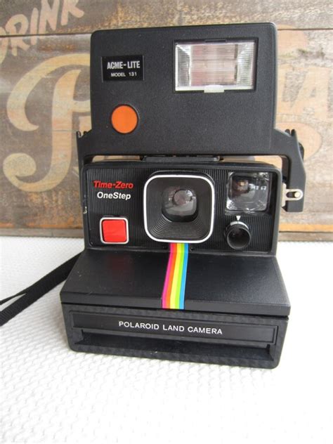 Vintage Polaroid Land Camera Time Zero One Step Black With