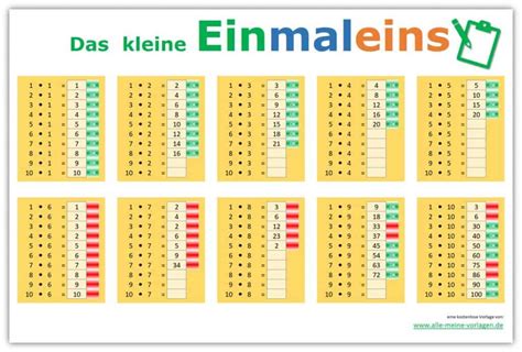 Maybe you would like to learn more about one of these? Das kleine Einmaleins - Lernen leicht gemacht | Alle-meine-Vorlagen.de