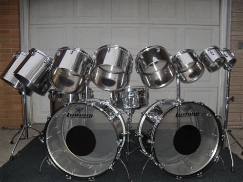 70s Ludwig Stainless Steel Octa Plus Drums Vintage Drums Stainless