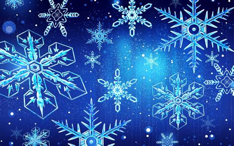 Download Blue Christmas Festive Snowflakes Illustration Wallpaper
