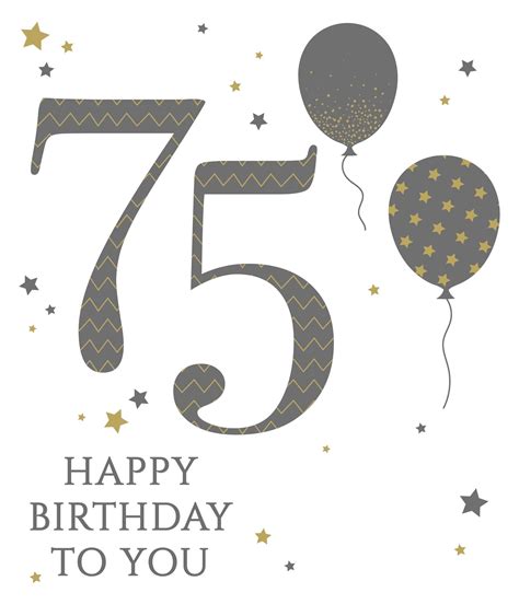 Message Inside Happy 75th Birthday Card Size 153mm X 183mmcomes