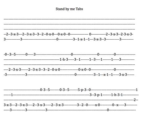 Tabs Stand By Me Tabs