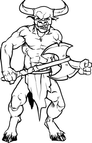 Minotaur Coloring Pages For Kids Minotaur3 Audio Stories For Kids