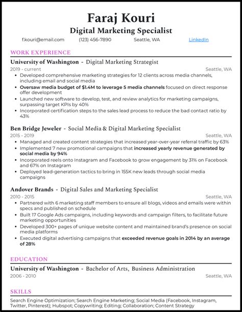11 Digital Marketing Resume Examples For 2024