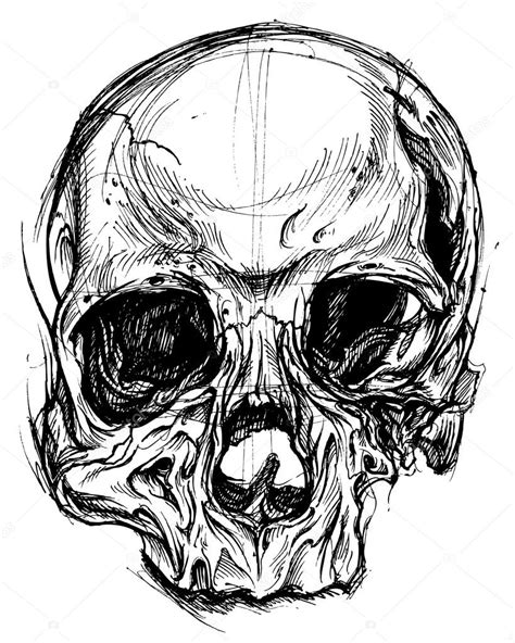 Zoek afbeeldingen van menselijke schedel gratis voor commercieel gebruik geen naamsvermelding vereist vrij van copyright Gebroken schedel tekening lijn werk vector — Stockvector ...