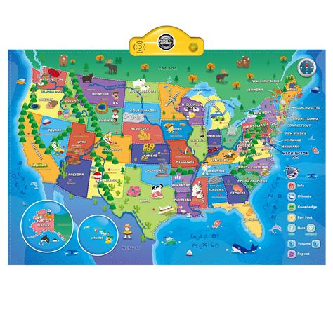 Interactive Talking Usa Map For Kids Tg660 Push Learn And Discover