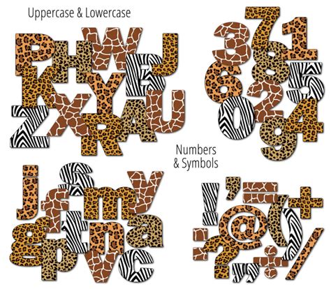 Digital Alphabet Letters Clipart Animal Print Zoo Etsy