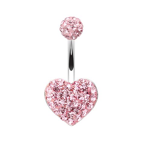 Classic Heart Sparkling Belly Button Ring Belly Button Piercing Jewelry Belly Button Rings