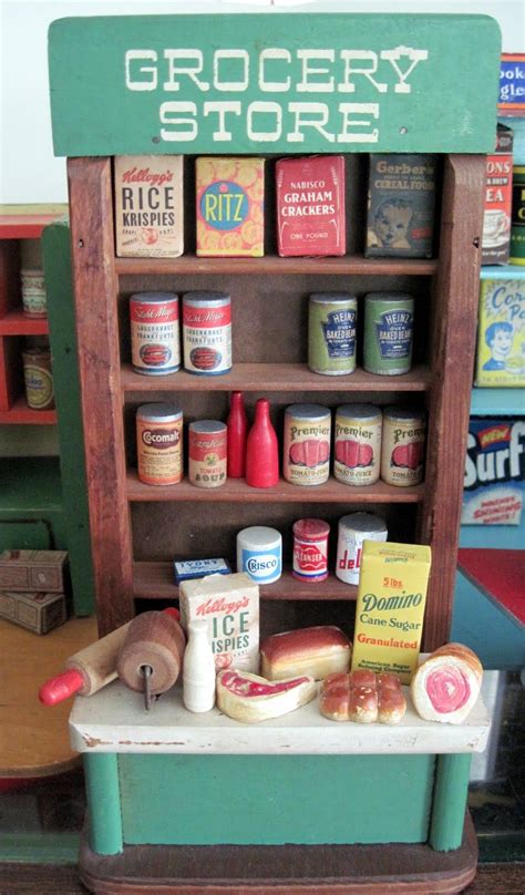 Old Dollhouse Grocery Shops Play Grocery Store Diy For Kids Vintage