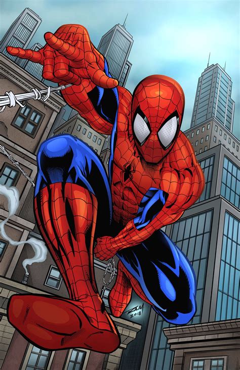 Spidey In Action Colored Version By Robertmarzullo Spiderman Comic