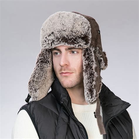 Man Women Winter Warm Russian Fur Trapper Hat With Earflap Buy Winter