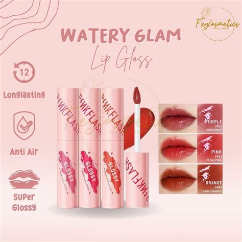 Jual Pinkflash Lip Gloss Watery Glam Glossy Shopee Indonesia