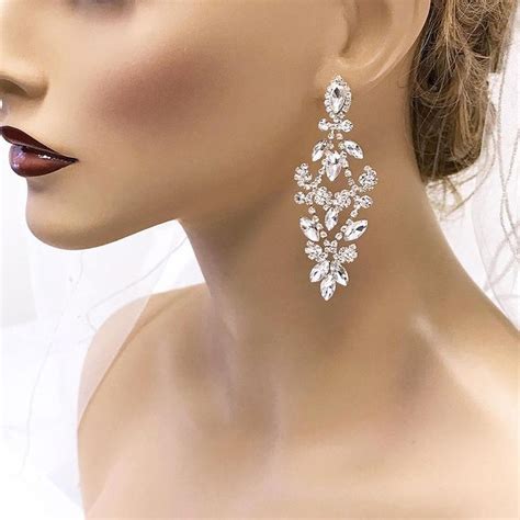 Bridal Chandelier Earrings Crystal Chandelier Earrings Etsy Rose Gold