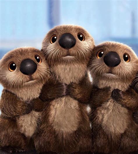 Adorable Otters Cartoon Animals Cute Characters Otters