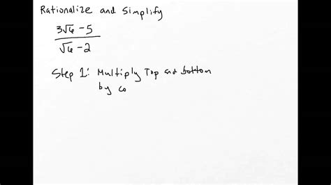 Rationalizing The Denominator Two Terms Youtube