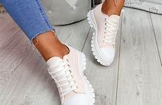 lace trainers shoes sneakers chunky womens ladies comfy casual sell plimsolls now