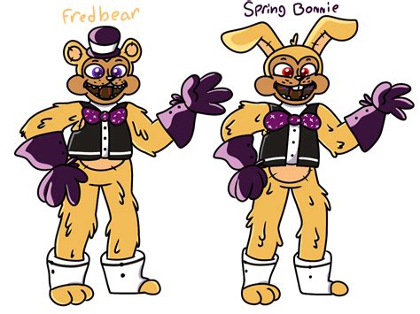 Fnaf Redesigns Fredbear And Spring Bonnie By Randomredengine On