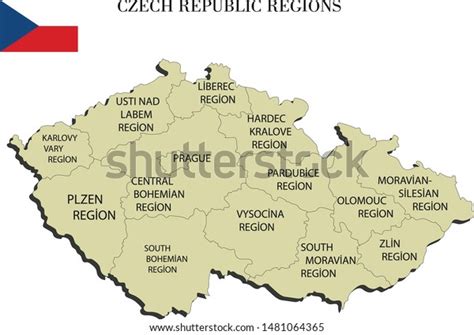 Czech Republic Region Political Map Vector Stock Vector Royalty Free