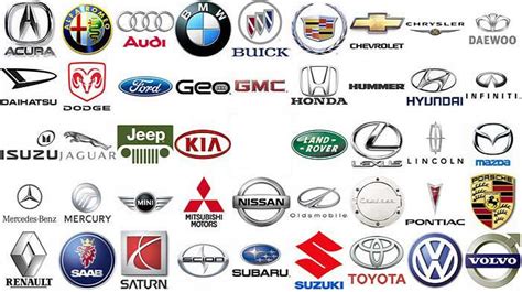 Car logos and symbols used to identify manufactures and companies. American Car Companies Logos