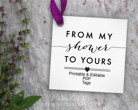 From My Shower To Yours Tags Printable Editable Soap Tags Etsy