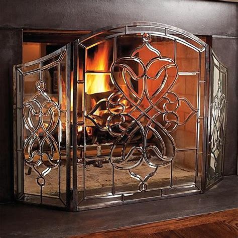 Isla Glass Fireplace Screen Traditional Screens And Room Dividers