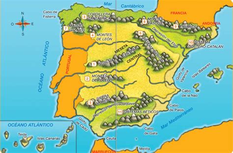 El Relieve De Espana Mapa Fisico De Espana Geografia Humana Y Images