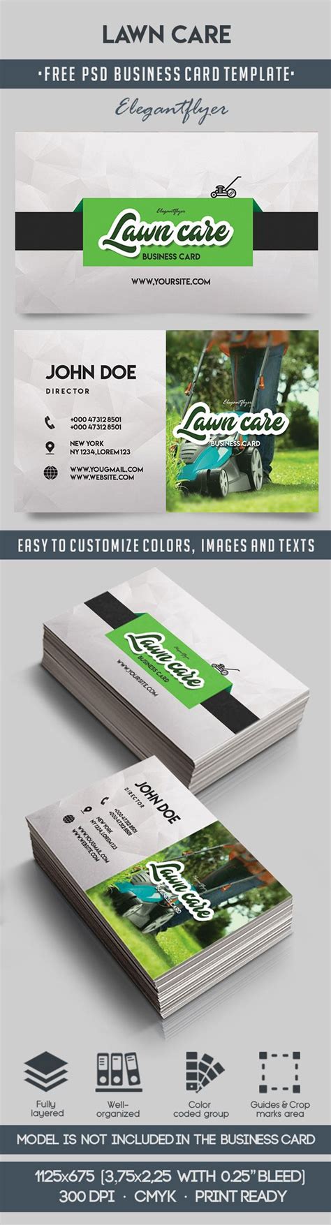 Without any design skills whatsoever, you. Lawn Care - Free Business Card Templates PSD - by ElegantFlyer