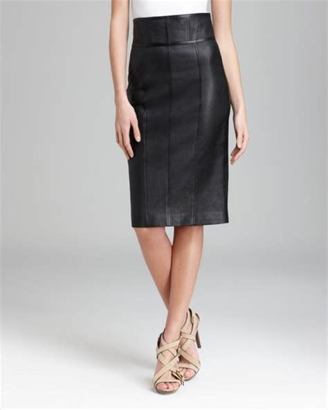 burberry london skirt leather high waist pencil in black lyst