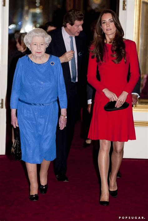 Kate Middleton With The Queen At Buckingham Palace Popsugar Celebrity