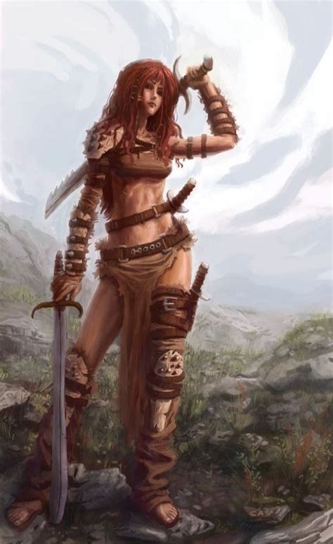 Barbarian Warrior Girl In 2019 Red Sonja Barbarian Woman Fantasy