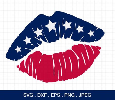 Flag Lips Svg American Flag Lip SVG 4th of July svg | Etsy