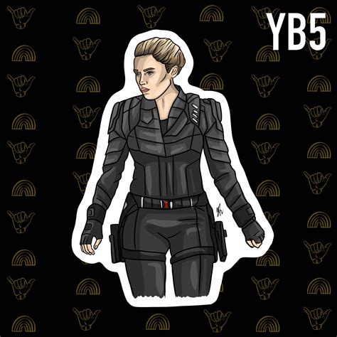 Yelena Belova Black Widow 5 Pack Hand Drawn Stickers Etsy