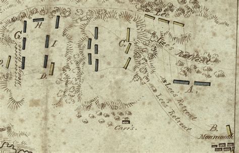 Monmouth New Jersey Hand Drawn 1778 Battle Map Battle Archives