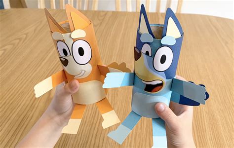 Make Your Own 3d Bluey And Bingo Paper Tube Figures Activities