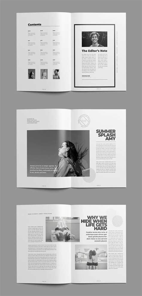 Minimal Magazine Design Template 28 Custom Pages Publication Layout
