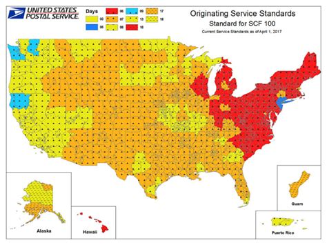 Usps Service Standards Map Time Zones Map World