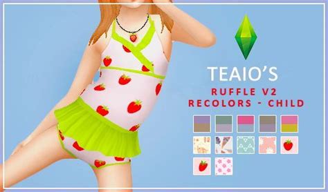 Childs Swimsuit Base Game Recolors Sims 4 Cc Kids Clothing Sims 4
