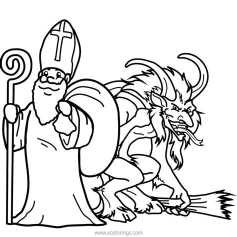 Krampus And Saint Nicholas Coloring Pages Xcolorings Com My XXX Hot Girl