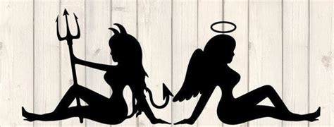 Good And Evil Mudflap Girls Silhouette Decal Ego Devil Etsy