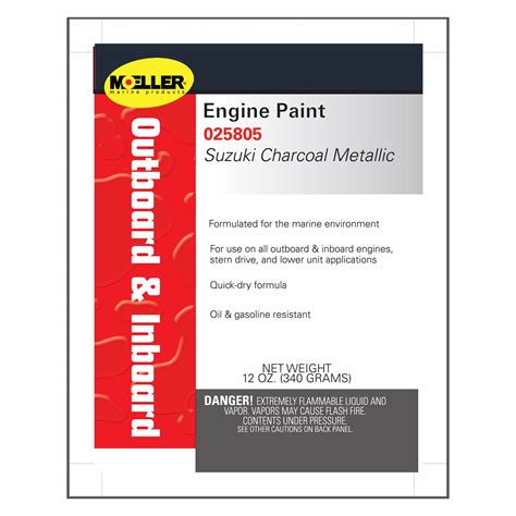 Moeller Marine® 025805 12 Oz Suzuki Charcoal Metallic Engine Paint