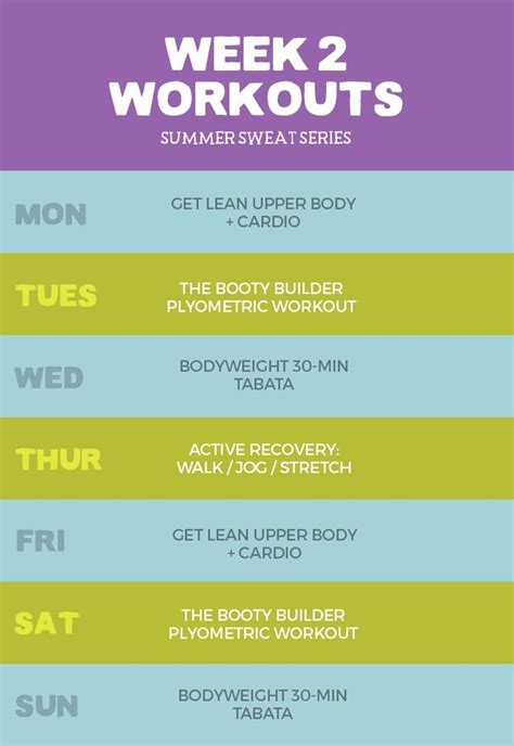 An Incredible And Killer Summer Sweat Series Week 2 Fitness Plan From