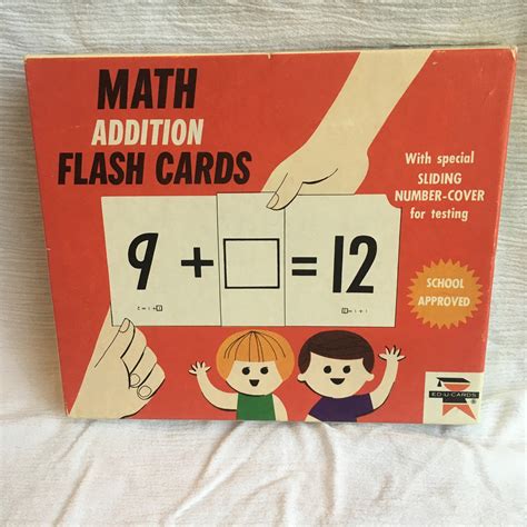 Vintage Math Cards Educational Teachers Aid Addition Subtraction Set