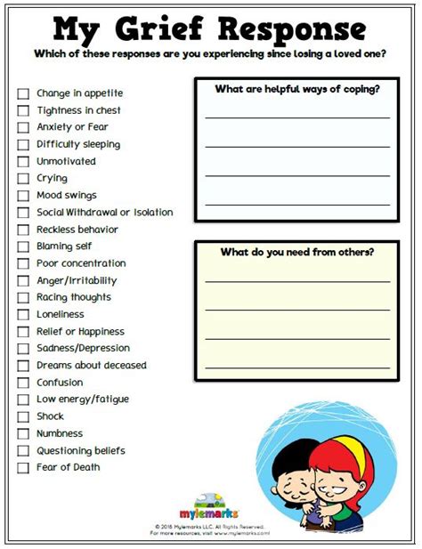 Stages Of Grief Worksheet