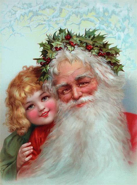 Vintage Santa Painting