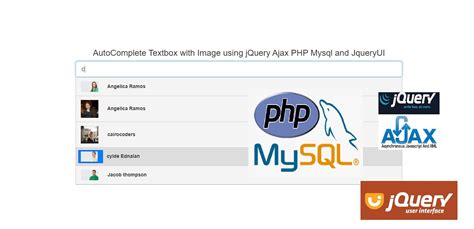 Autocomplete Textbox With Image Using Jquery Ajax Php Mysql And