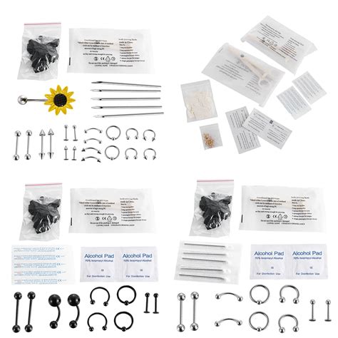 1set Fashion Body Piercing Tools Professional Piercing Tool Kit Sterile Belly Body Ring Needle