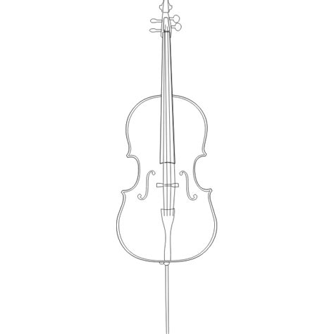 Cello Vector Line Drawing Free Svg