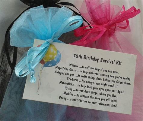 If your dad enjoys receiving humorous birthday now that you have a fair idea about several 70th birthday present ideas for your dad, that you can blindly select one of the gifts mentioned above. 70th Birthday Gag Gifts for Him 70th Survival Kit Female ...