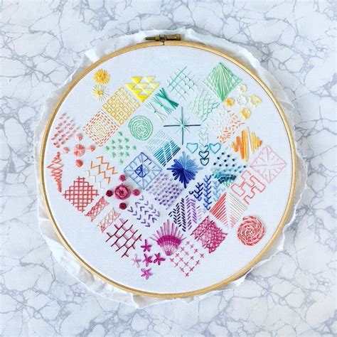 Beginners Embroidery Sampler And Guide Stitches Guide Embroidery How