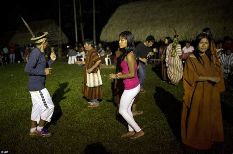 Beauty Contest For South American Jungle Tribes In Peruvian Rain Forest